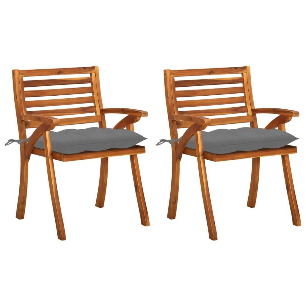 VIDAXL Chaises a manger de jardin avec coussins lot de 2 Acacia massif
