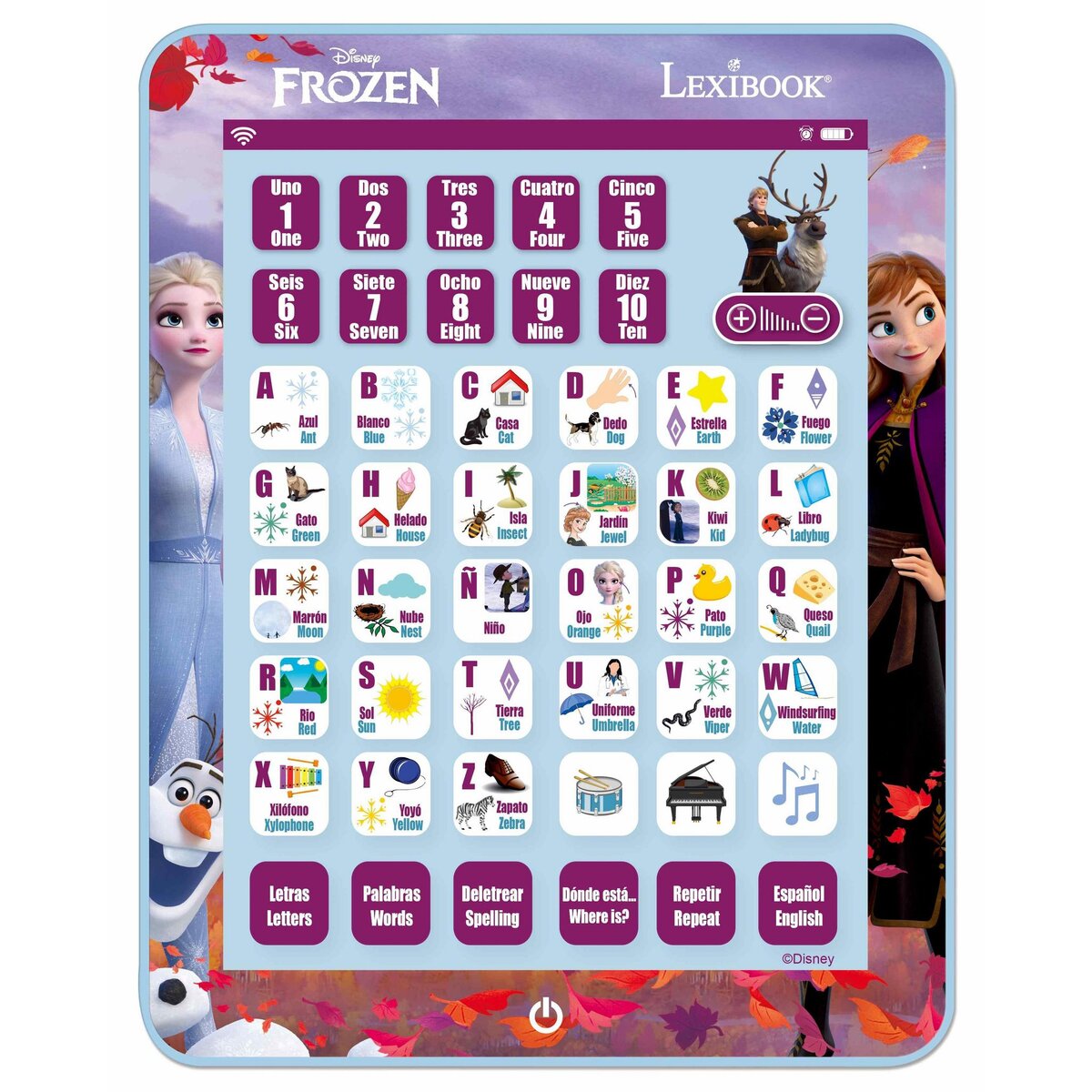 Lexibook Tablette Éducative bilingue La Reine des Neiges en espagnol et en anglais