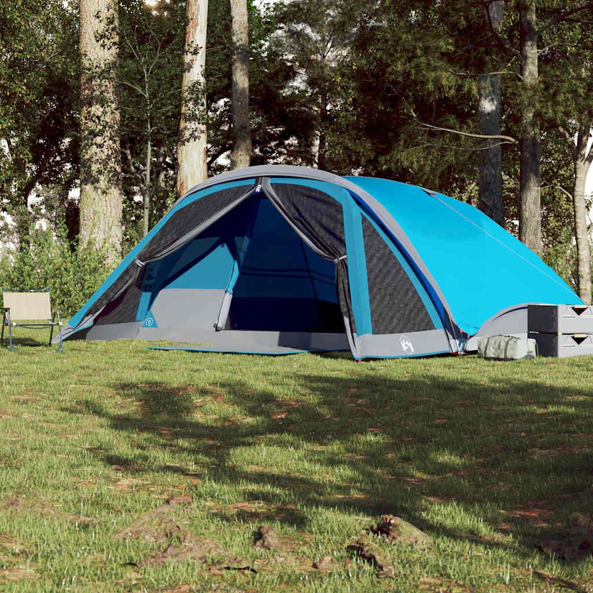 Voir la diapositive 3 : VIDAXL Tente de cabine familiale 6 personnes bleu impermeable