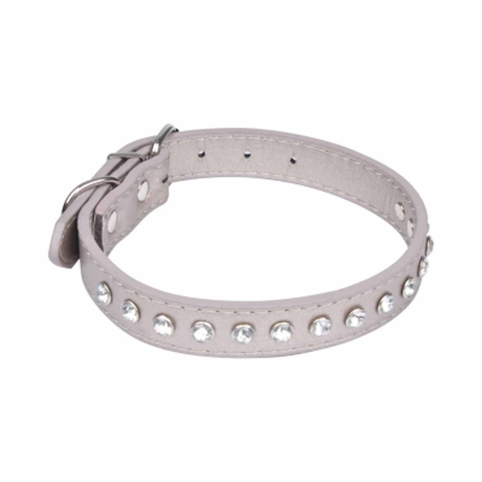 LOVE STORY Collier fantaisie pour chien  strass  45cm gris