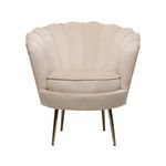 Habitat et Jardin Fauteuil en velours  Floria  - 70 x 73 x 76 cm - Beige