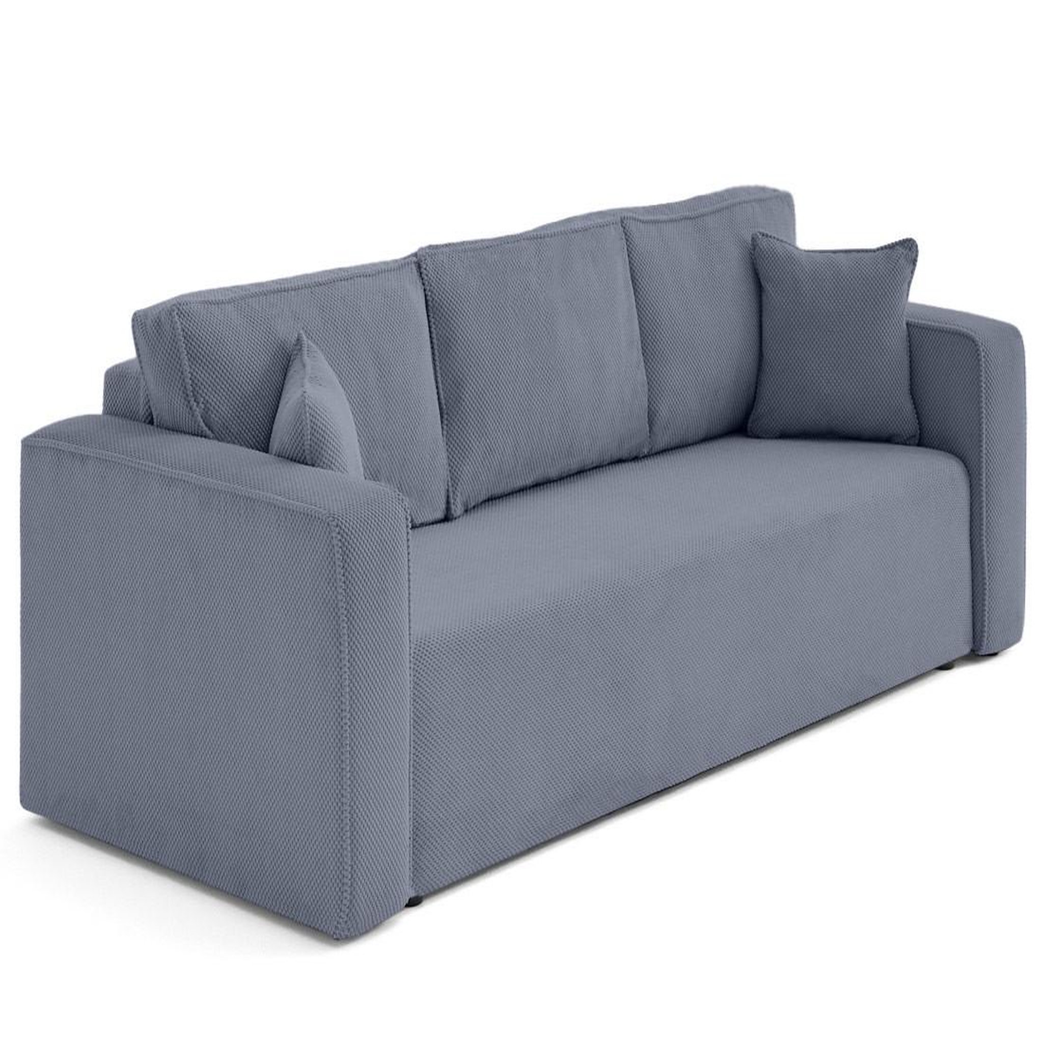 Voir la diapositive 4 : BEST MOBILIER Topaze - canapé droit 3 places convertible avec coffre en velours texturé