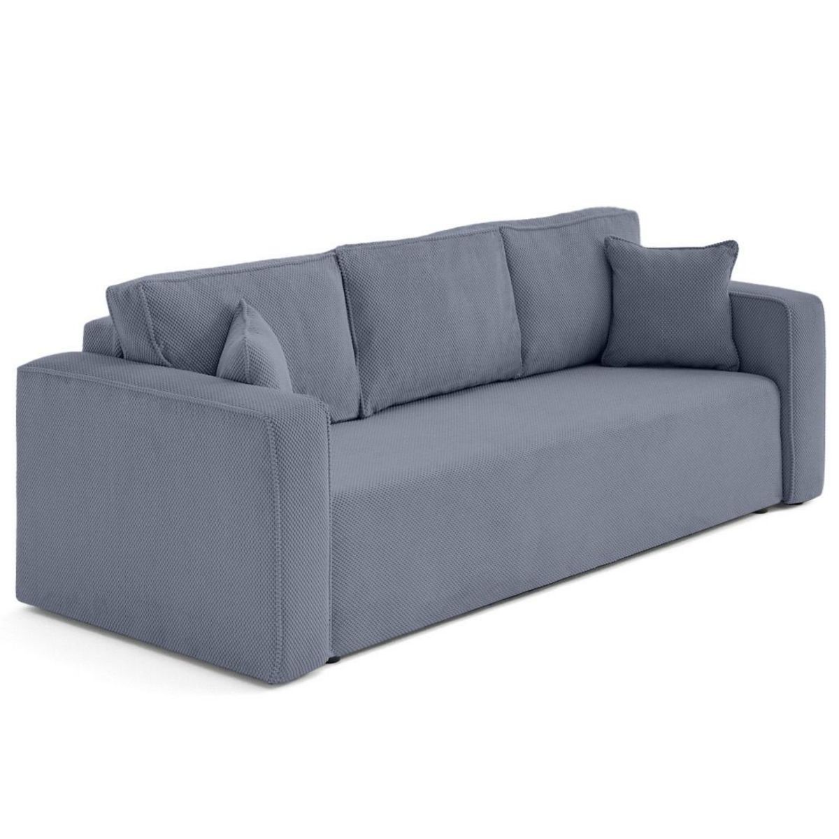 BEST MOBILIER Topaze - canapé droit 3 places convertible avec coffre en velours texturé