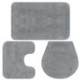 Voir la diapositive 1 : VIDAXL Jeu de tapis de salle de bain 3 pcs Tissu Gris