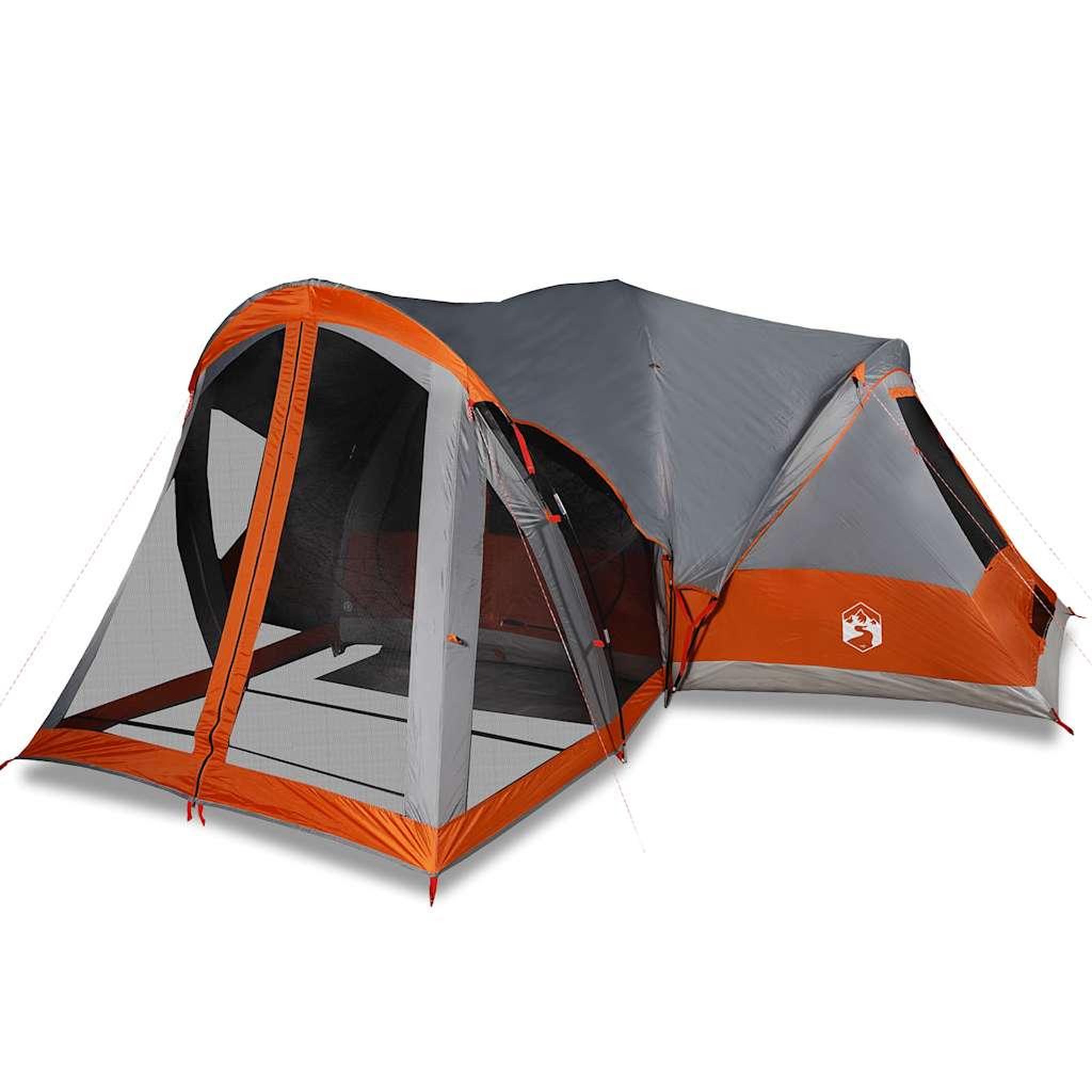 Voir la diapositive 2 : VIDAXL Tente familiale tipi 8 personnes gris et orange impermeable