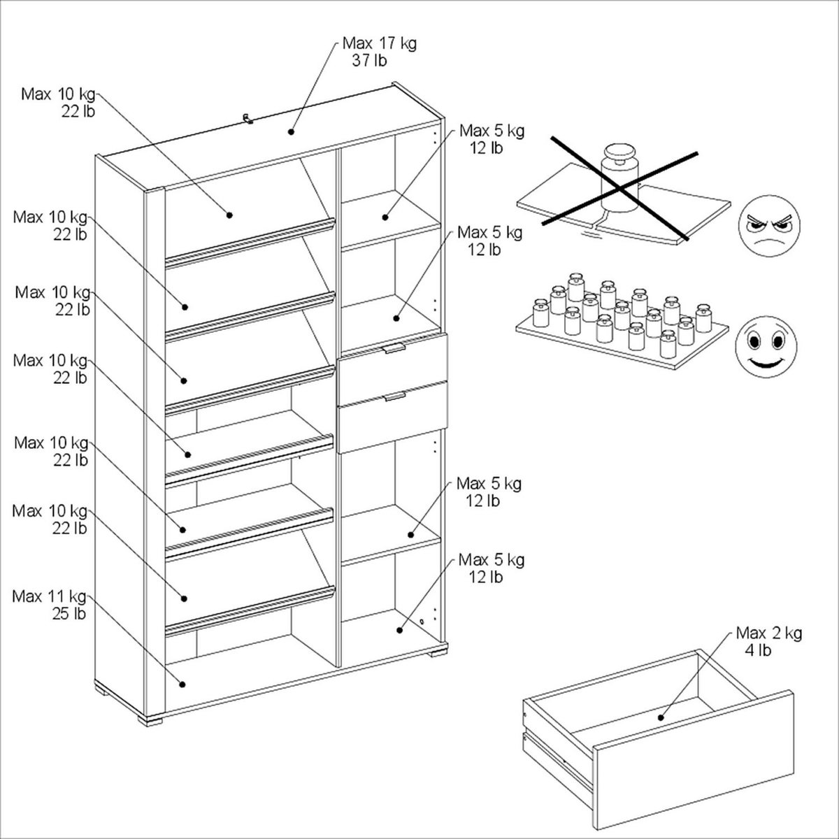 Meuble à chaussures multi-rangements éclairage LED JACKY