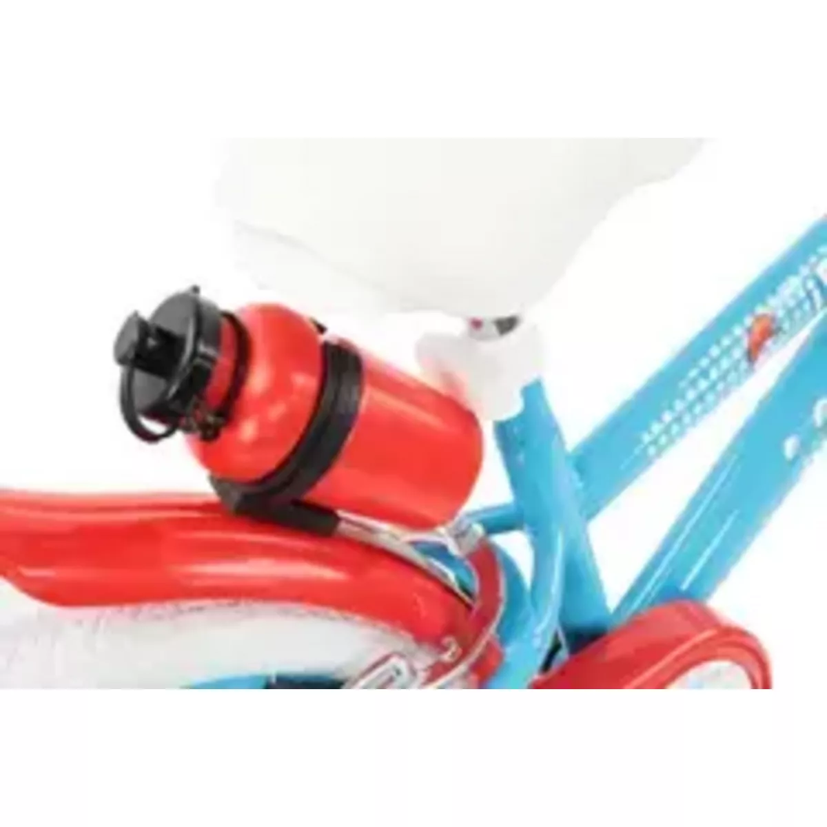 Vélo enfant - Modèle 14'' Schtroumpfs  pour enfant de taille 90 cm à 105 cm équipé de 2 freins, plaque avant, Gardes Boues + Gourde