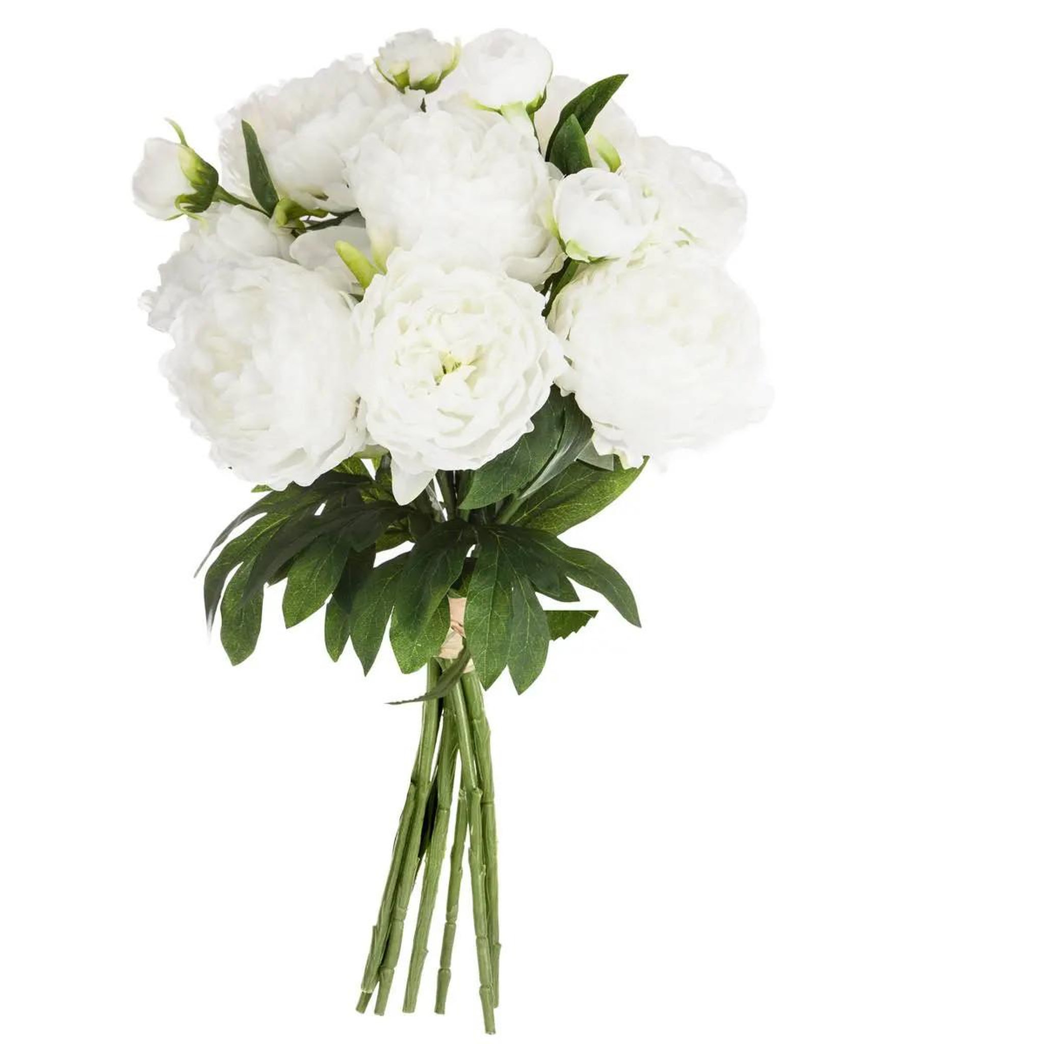 ATMOSPHERA Bouquet de fleurs  13 pivoines  50cm blanc