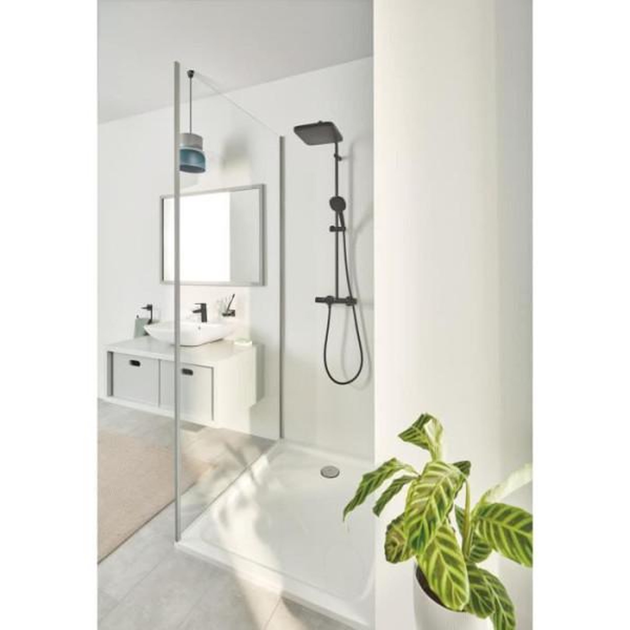 Voir la diapositive 2 : Grohe Colonne de douche avec mitigeur thermostatique - economie d'eau - grohe vitalio comfort 250 - noir mat - 266962431
