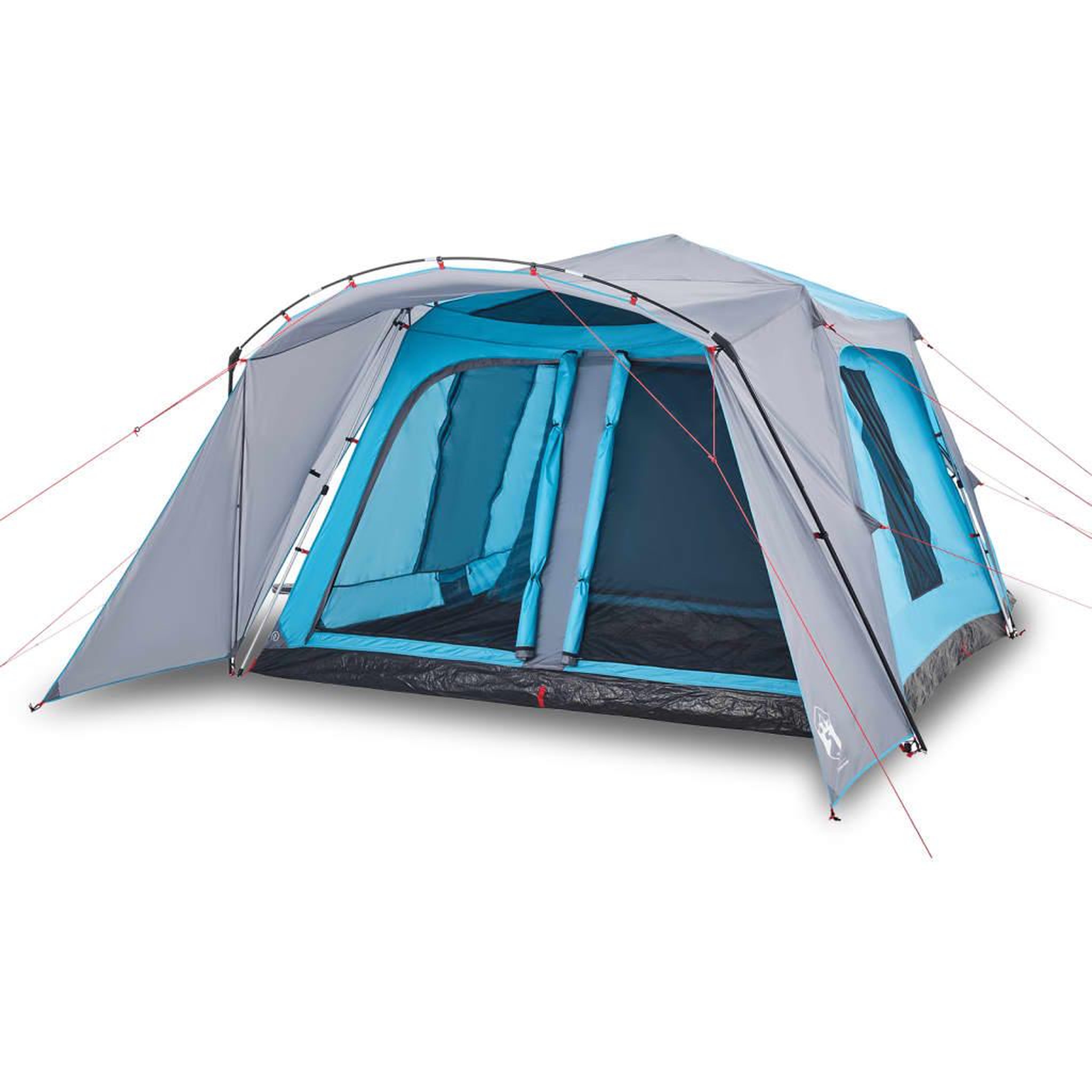 Voir la diapositive 2 : VIDAXL Tente familiale avec porche 9 personnes bleu degagement rapide