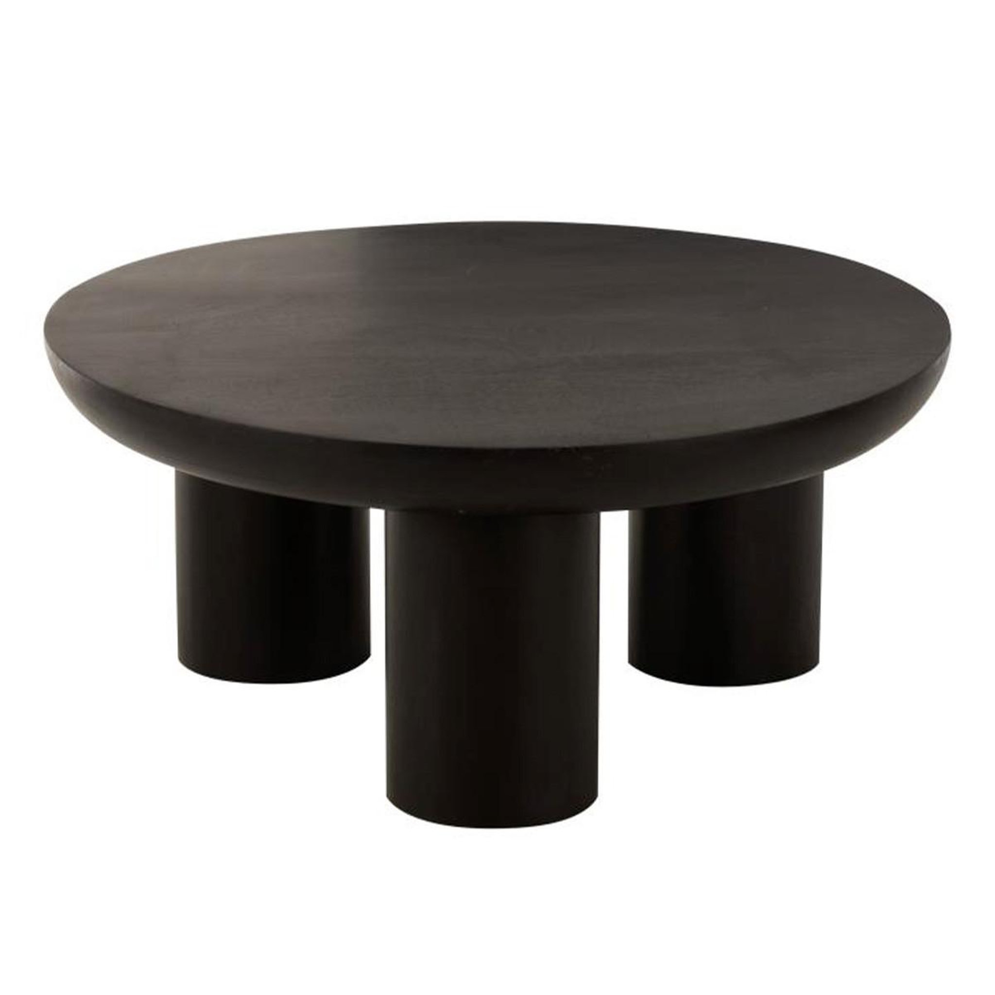 J-LINE Table basse trio en bois  cave  90cm noir