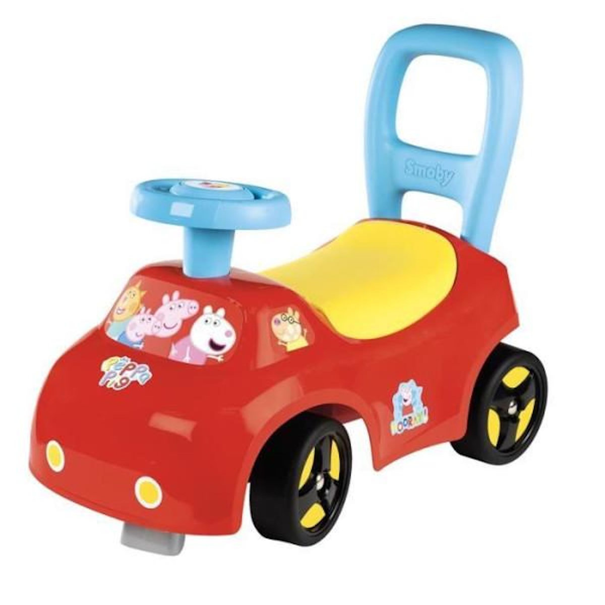 SMOBY Smoby - Porteur auto enfant 2 en 1 - Peppa Pig - Coffre sous la selle + klaxon - Des 10 mois - Fabrication française