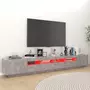 VIDAXL Meuble TV avec lumieres LED Gris beton 260x35x40 cm