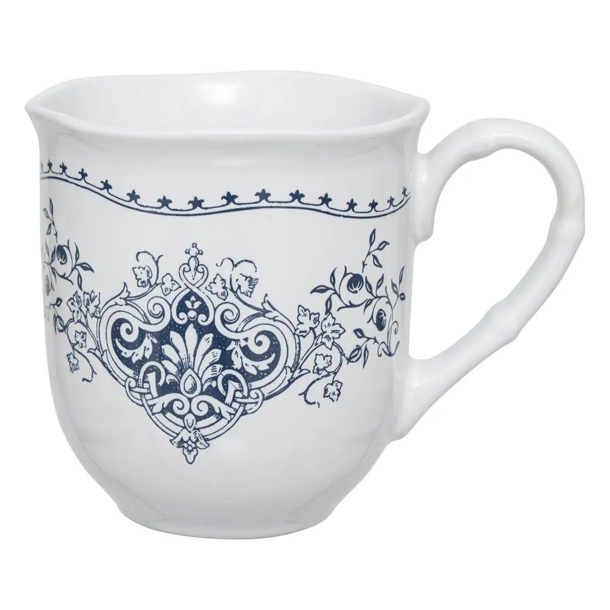 Voir la diapositive 2 : SECRET DE GOURMET Lot de 6 mugs en céramique  little cottage  32cl blanc
