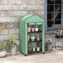 Voir la diapositive 2 : OUTSUNNY Mini serre de jardin 3 étagères porte enroulable 4 roulettes PE