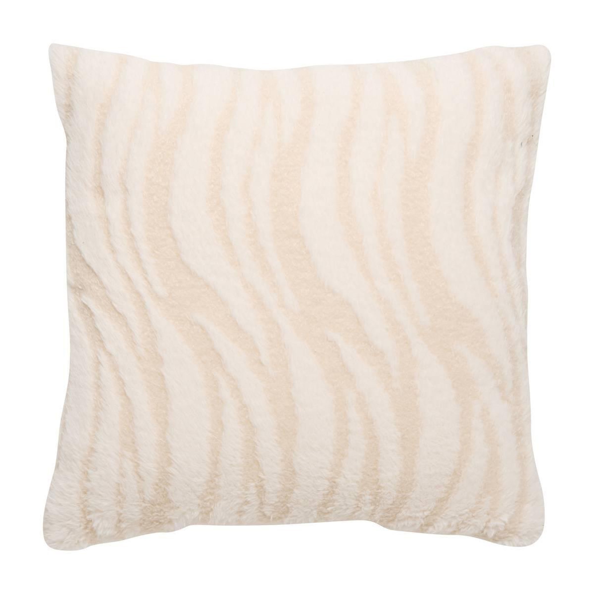 ATMOSPHERA Coussin Imitation Fourrure  Boucly Wavy  40x40cm Beige Lin