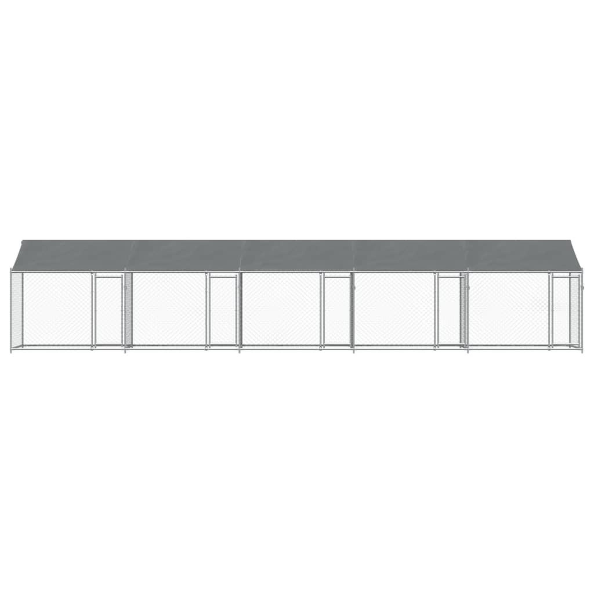 Voir la diapositive 4 : VIDAXL Cage pour chien avec toit/portes gris 10x2x2 m acier galvanise