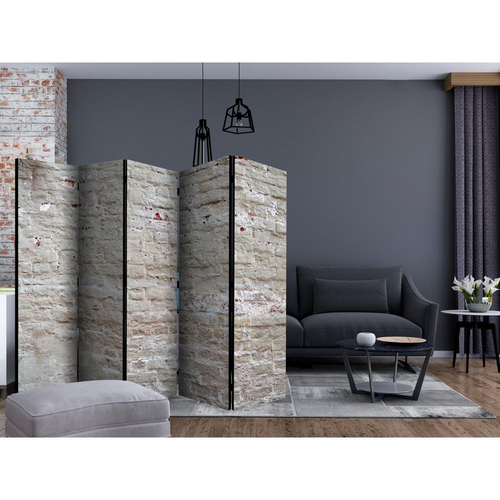 Voir la diapositive 2 : Paris Prix Paravent 5 volets  hidden harmony  172x225cm