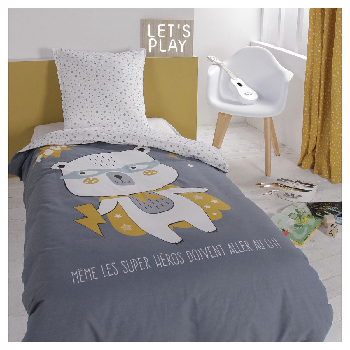 Parure housse de couette fantaisie enfant en coton 57 fils BOY
