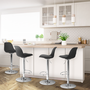 Voir la diapositive 2 : ID MARKET Lot de 4 tabourets de bar KARL design noir