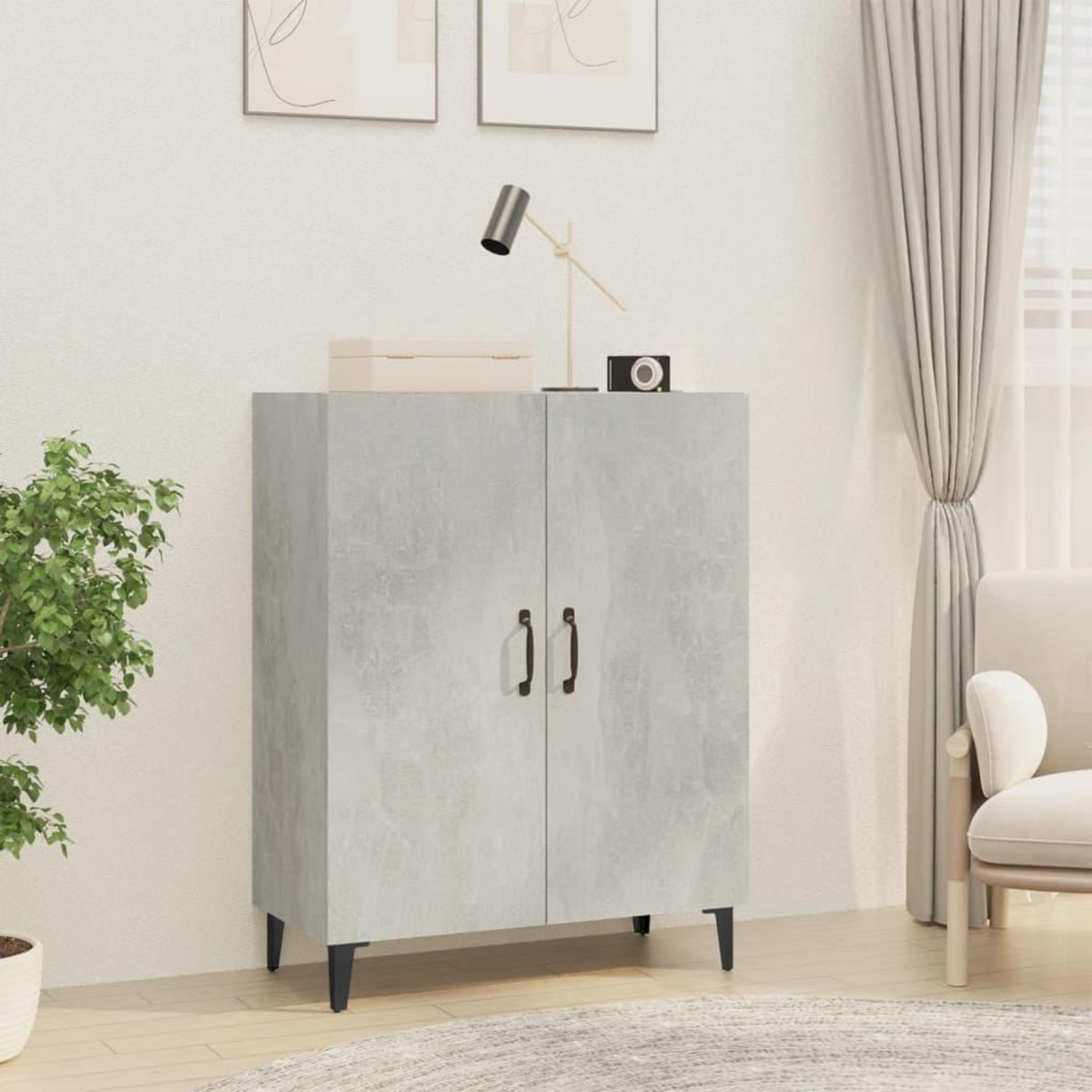 VIDAXL Buffet Gris beton 70x34x90 cm Bois d'ingenierie
