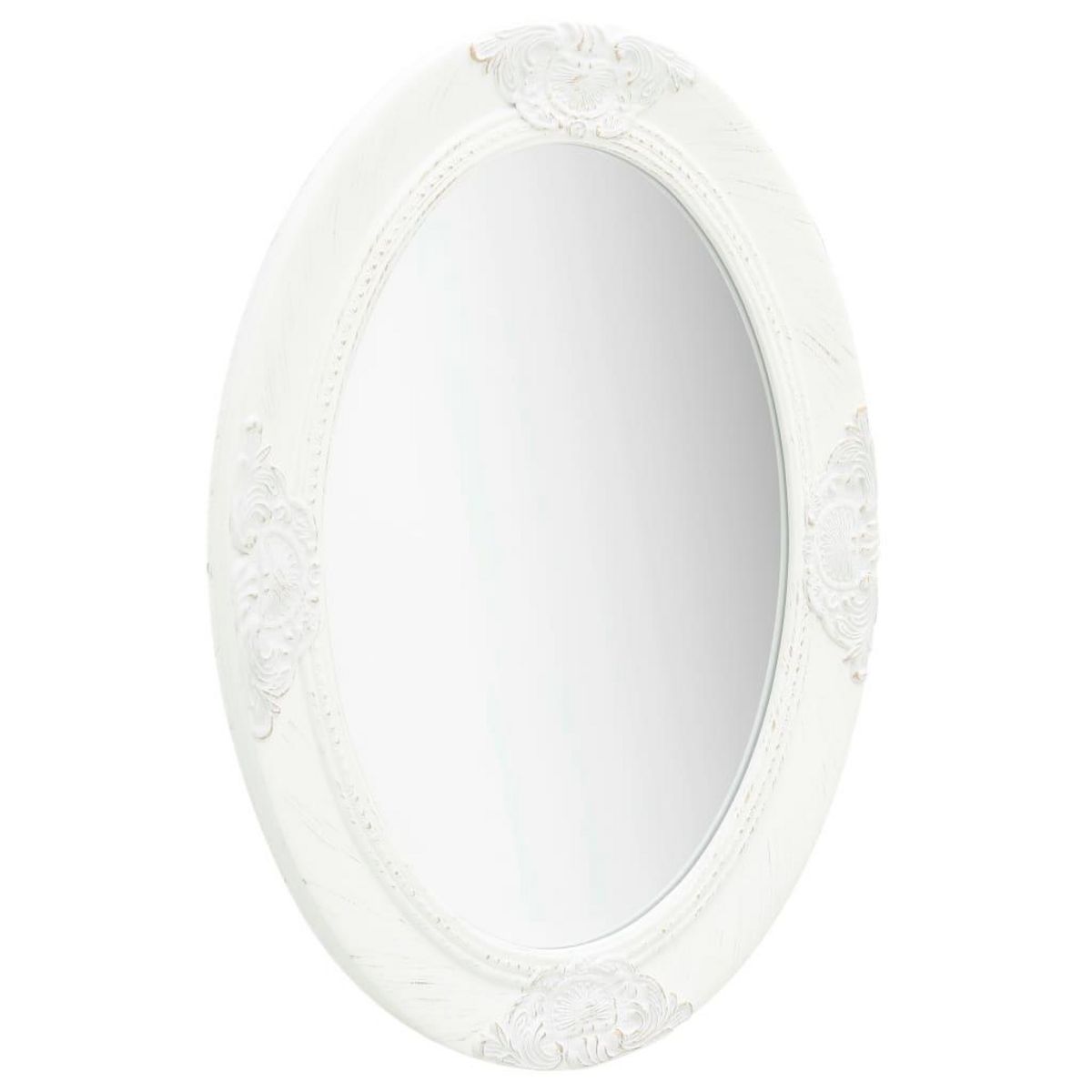 VIDAXL Miroir mural style baroque 50x70 cm Blanc