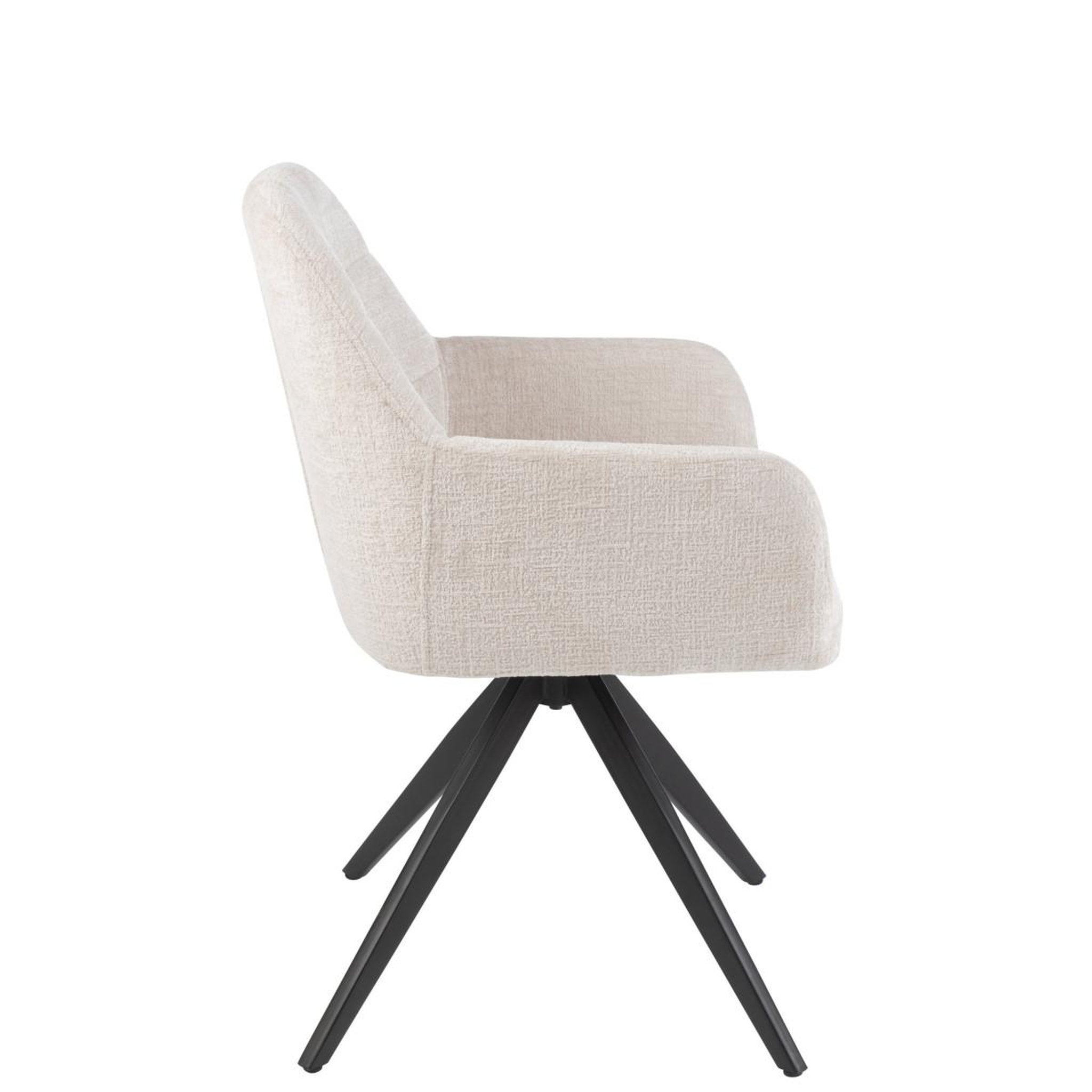 Voir la diapositive 3 : J-LINE Chaise design pivotante  louna  84cm écru
