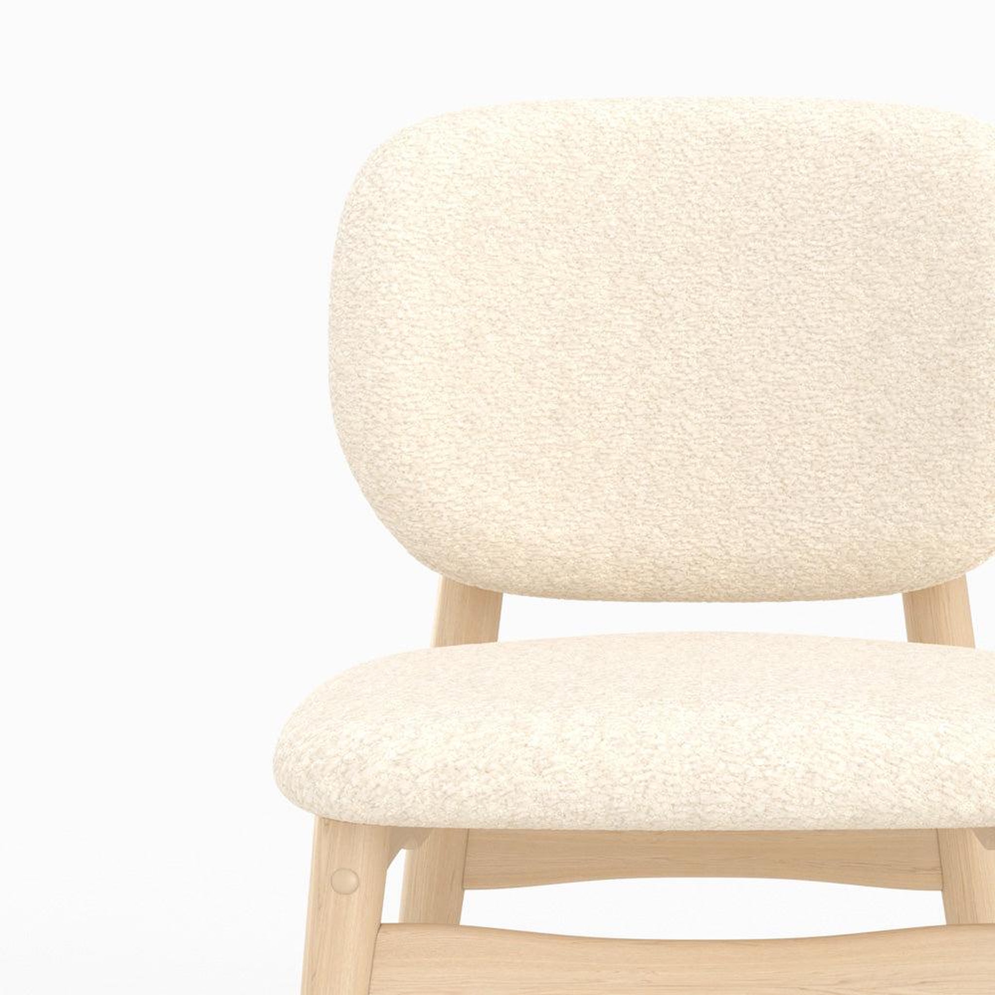 Voir la diapositive 6 : MAISON PAVANE Lot de 2 chaises en tissu bouclé beige-paulette