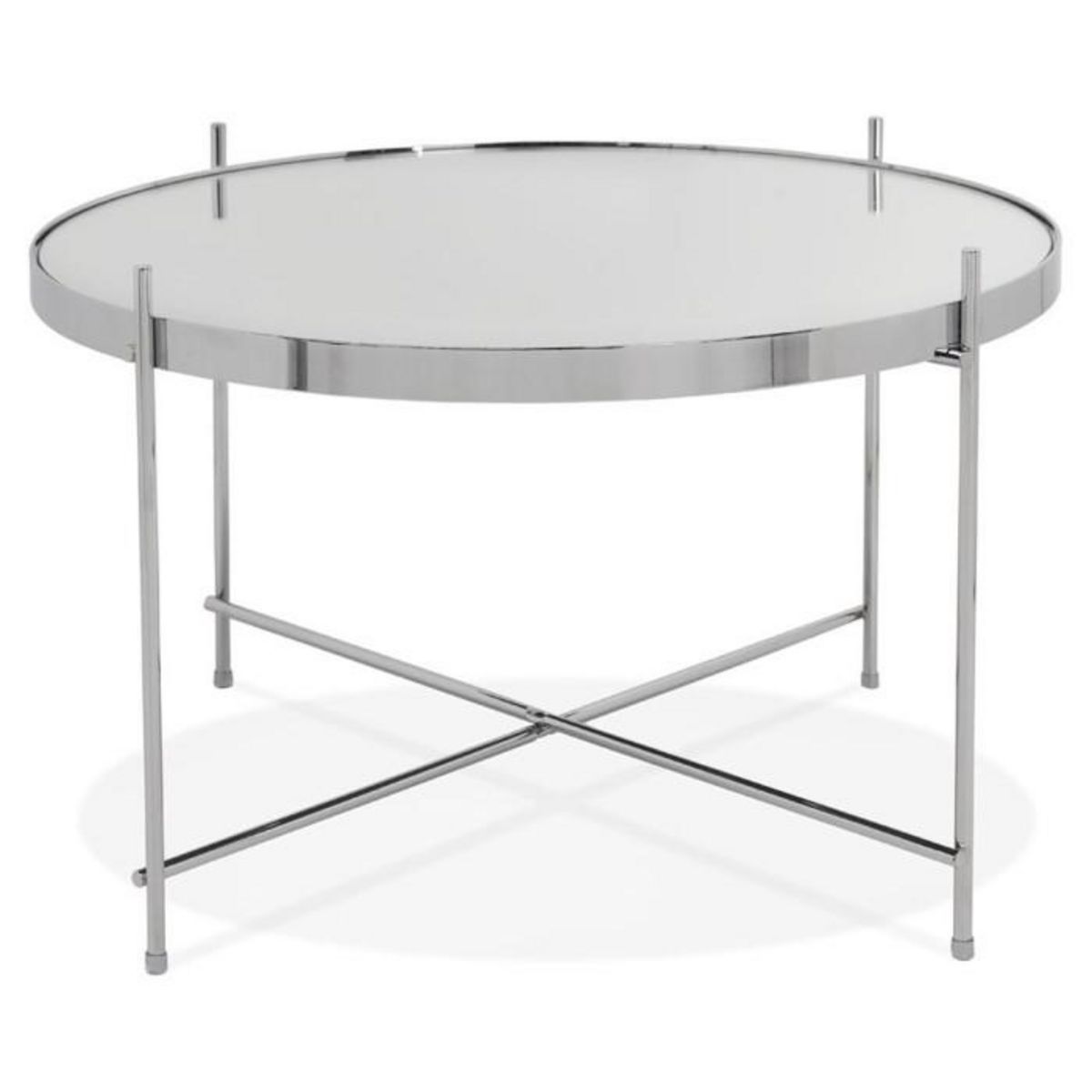 Paris Prix Table d'Appoint Design Ronde  Keops  63cm Argent