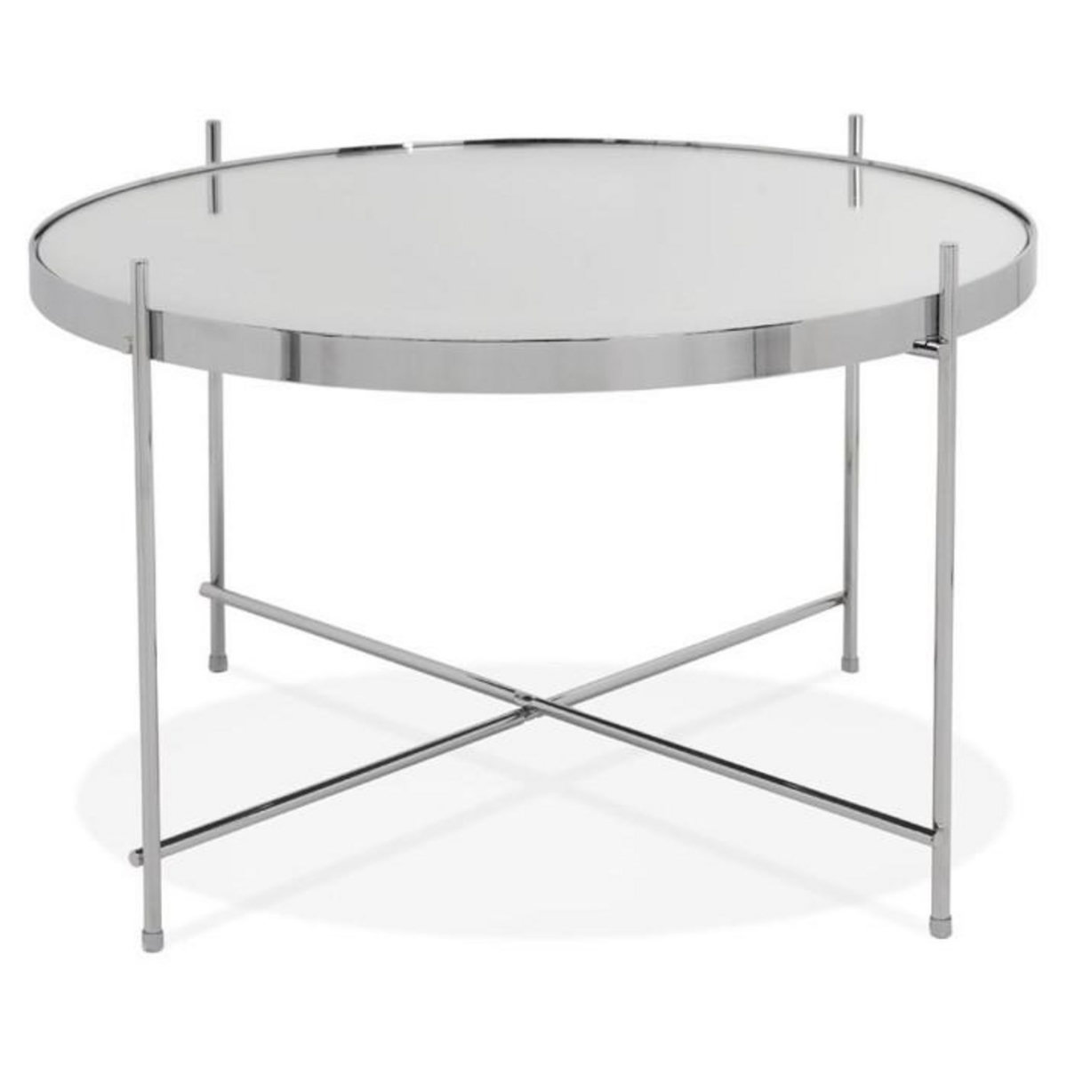 Paris Prix Table d'Appoint Design Ronde  Keops  63cm Argent