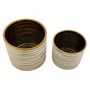 Voir la diapositive 4 : Paris Prix Lot de 2 Vases en Céramique  Blom  23cm Or & Blanc