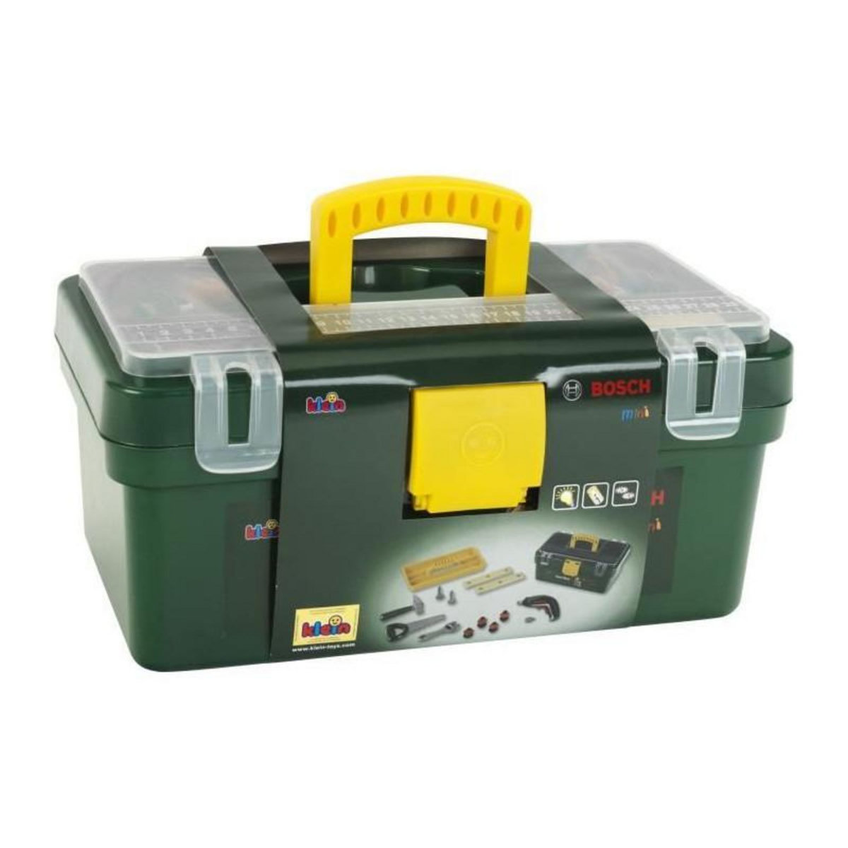 Klein KLEIN - Jouet Caisse a outils Bosch compartimentée avec visseuse électronique Ixolino II