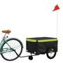 Voir la diapositive 3 : VIDAXL Remorque de vélo noir et vert 45 kg fer