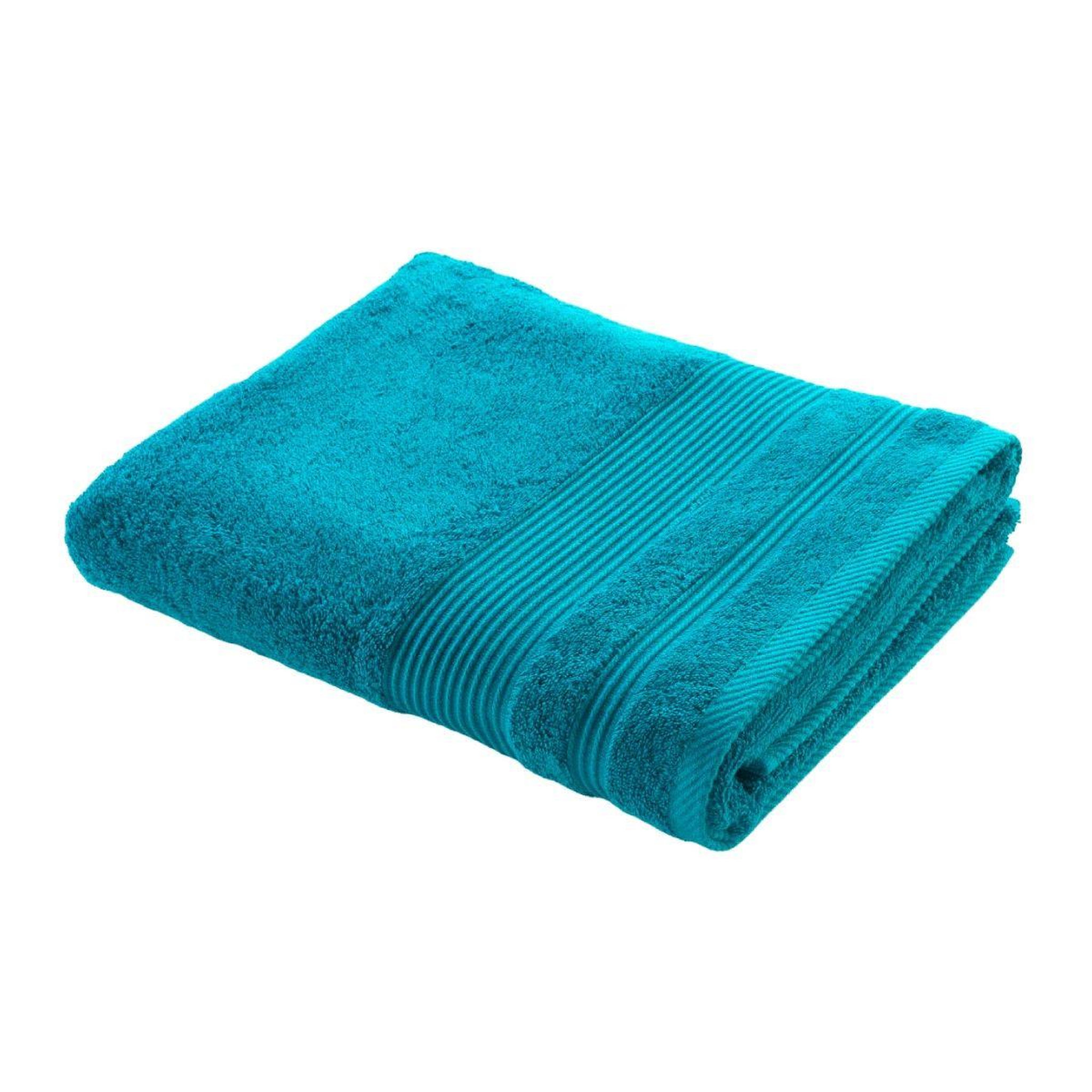 Douceur d'Intérieur Drap de bain  tendresse  90x150cm bleu paon