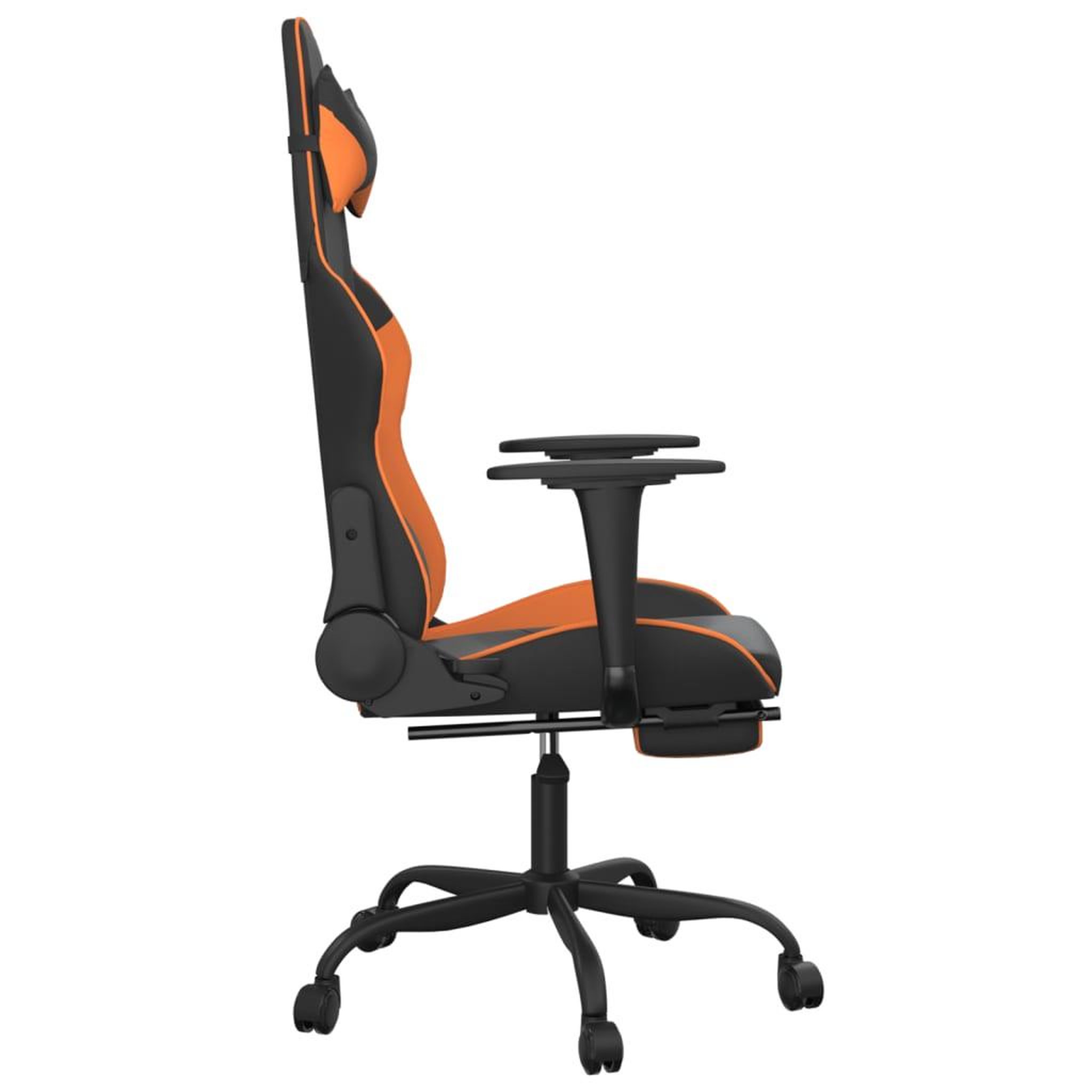 Voir la diapositive 4 : VIDAXL Chaise de jeu avec repose-pied Noir et orange Similicuir