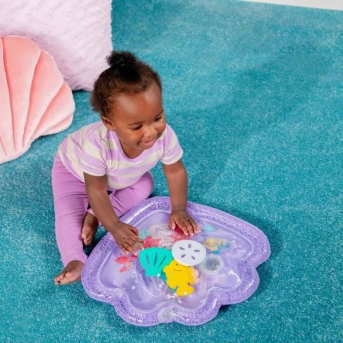 DISNEY DISNEY BABY -ARIEL- Tapis d'eau pour bébé, jeu sensoriel et d'éveil?, gonflable, facile a nettoyer, pliable, jouets des la na