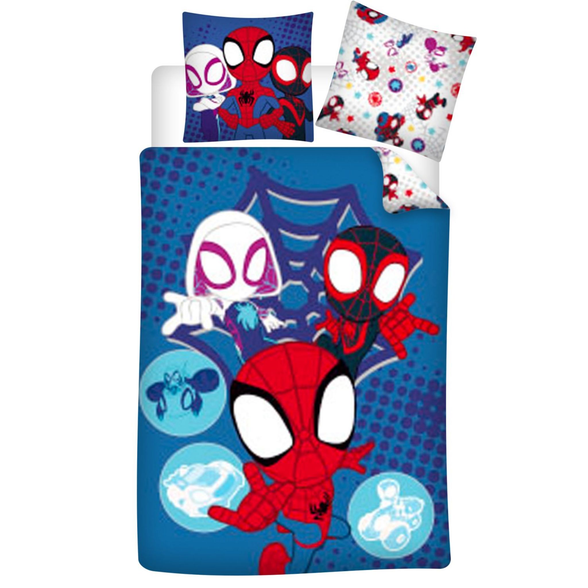 Tissu cretonne licence Spiderman rouge bleu