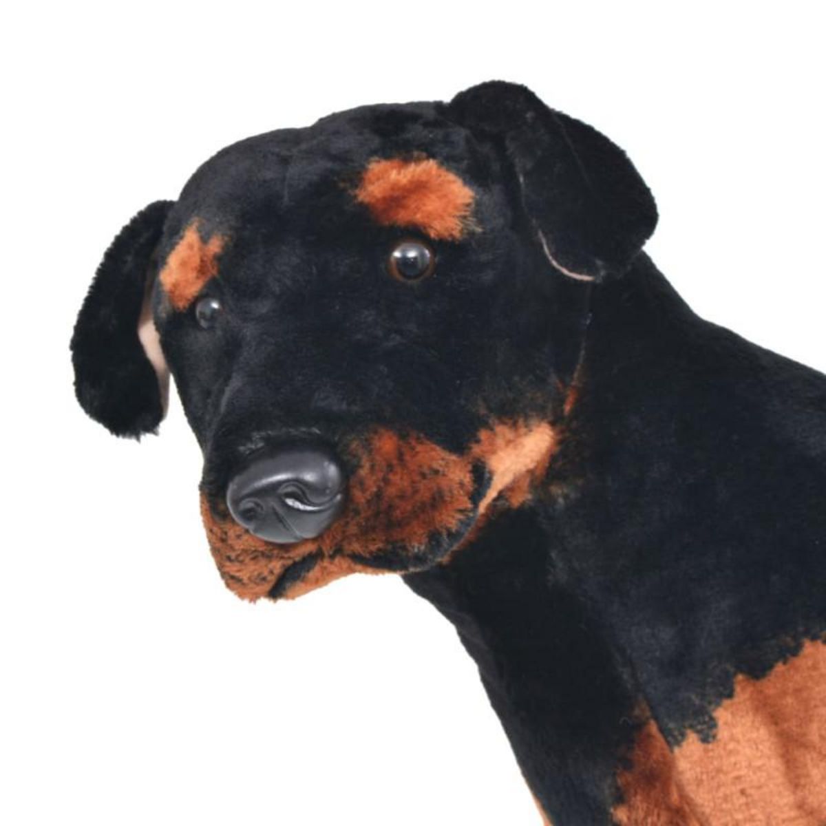 VIDAXL Jouet en peluche Chien de race Rottweiler Marron et noir XXL