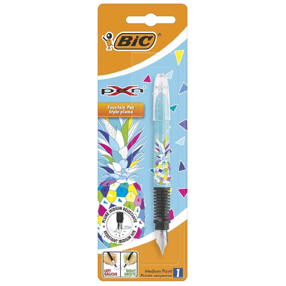 BIC Stylo plume pointe moyenne X Pen décor ananas