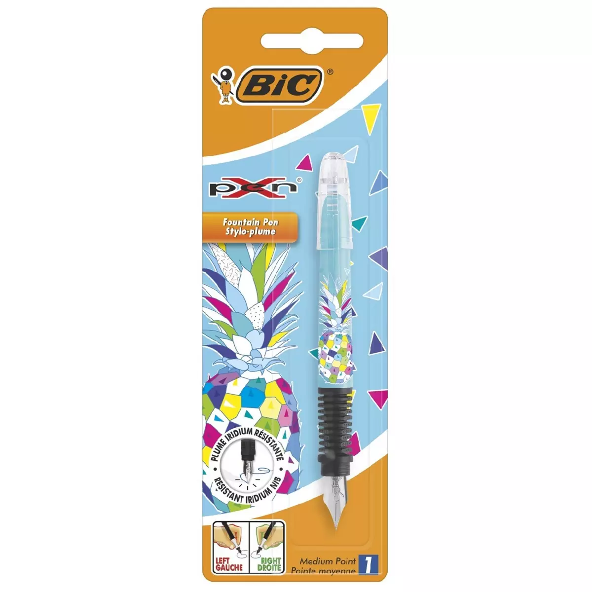 BIC Stylo plume pointe moyenne X Pen décor ananas