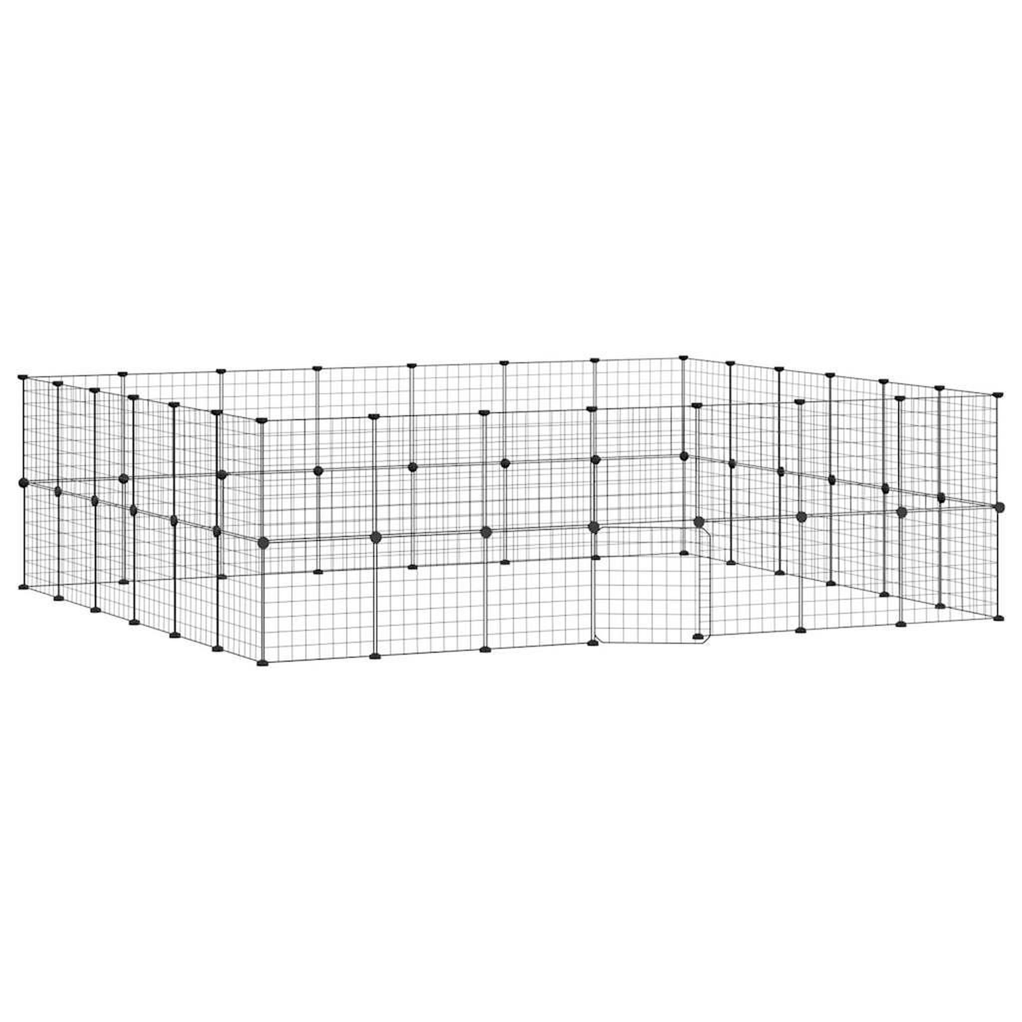 Voir la diapositive 2 : VIDAXL Cage animaux de compagnie a 52 panneaux et porte Noir 35x35 cm