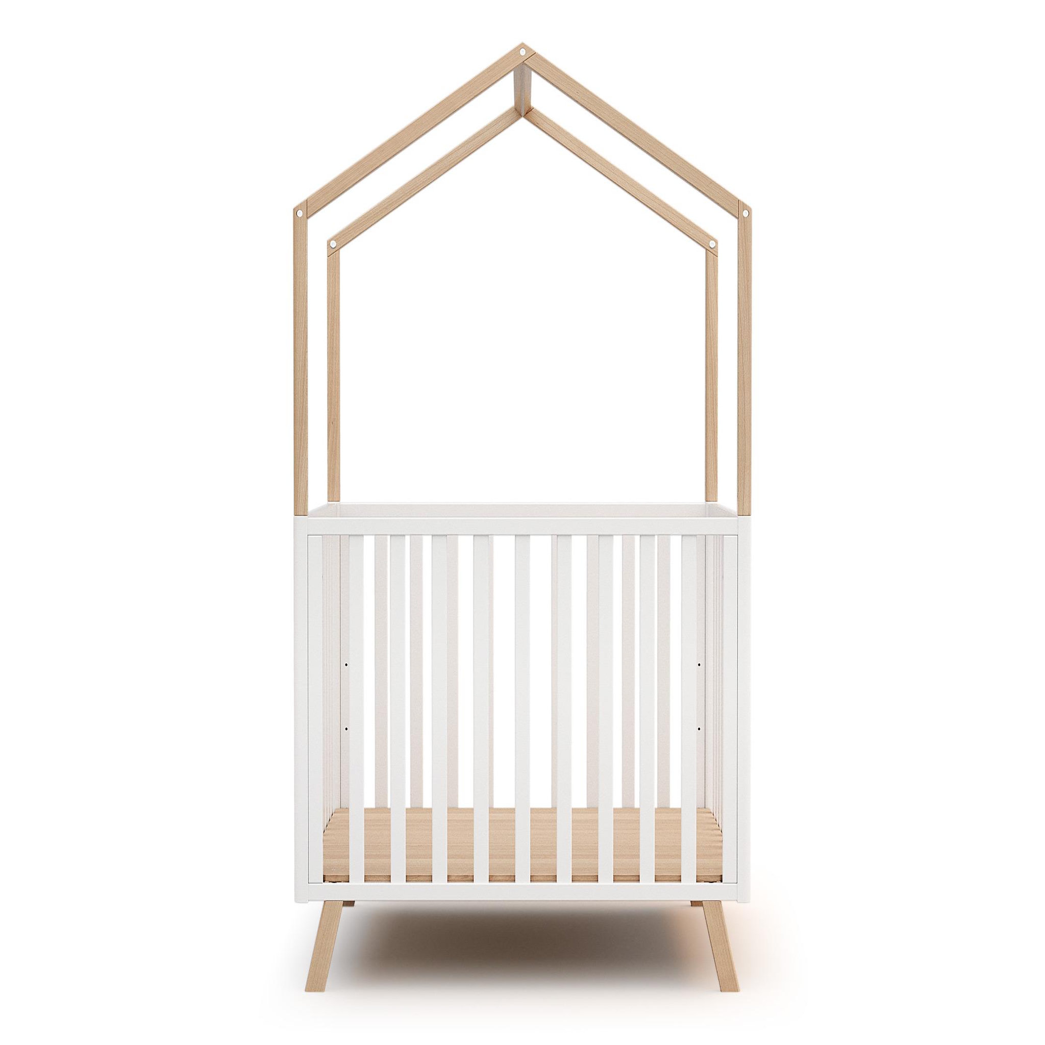 AT4 Parc bébé évolutif cabane avec toit CONFORT en bois 100 x 100 cm. Coloris disponibles : Beige, Bicolore