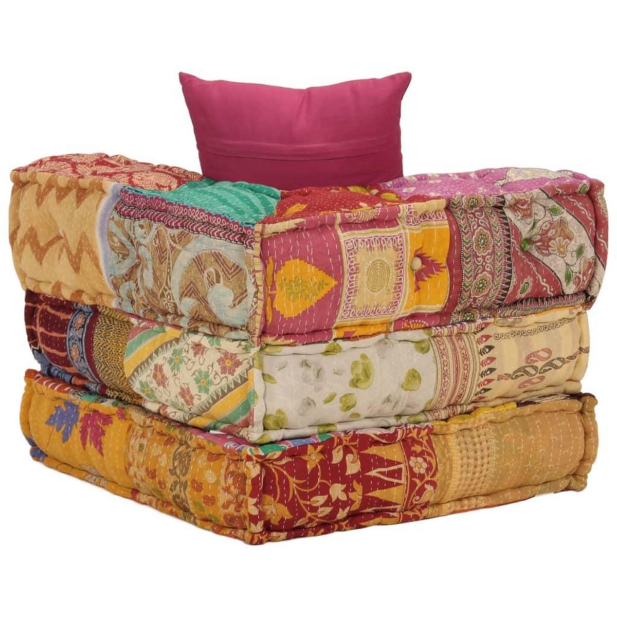 VIDAXL Pouf modulaire avec oreiller Patchwork Tissu