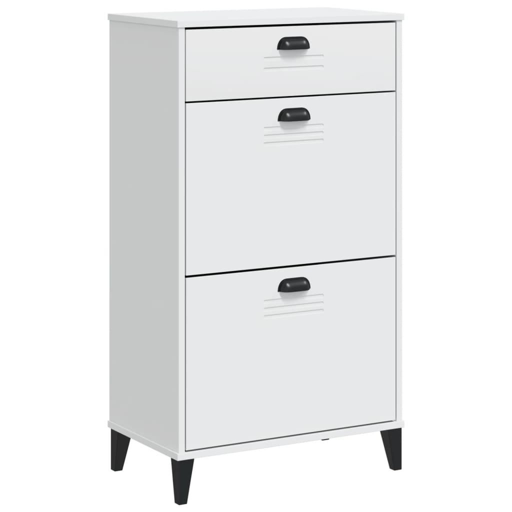 Voir la diapositive 4 : VIDAXL Armoire a chaussures VIKEN blanc bois d'ingenierie