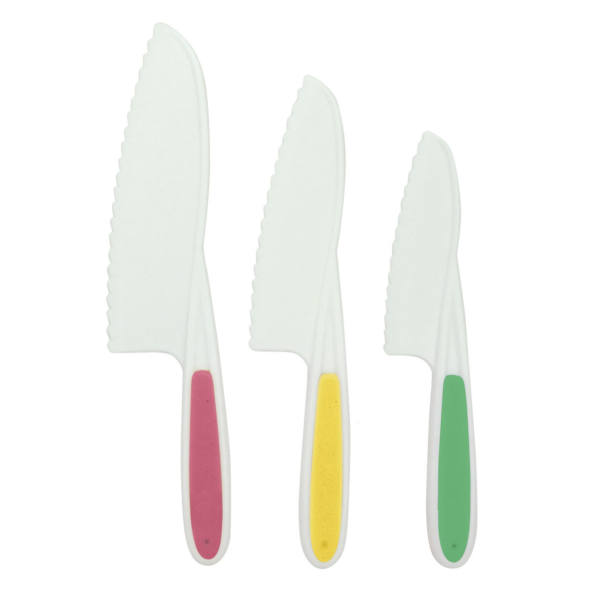 Lot de 3 couteaux enfants plastique