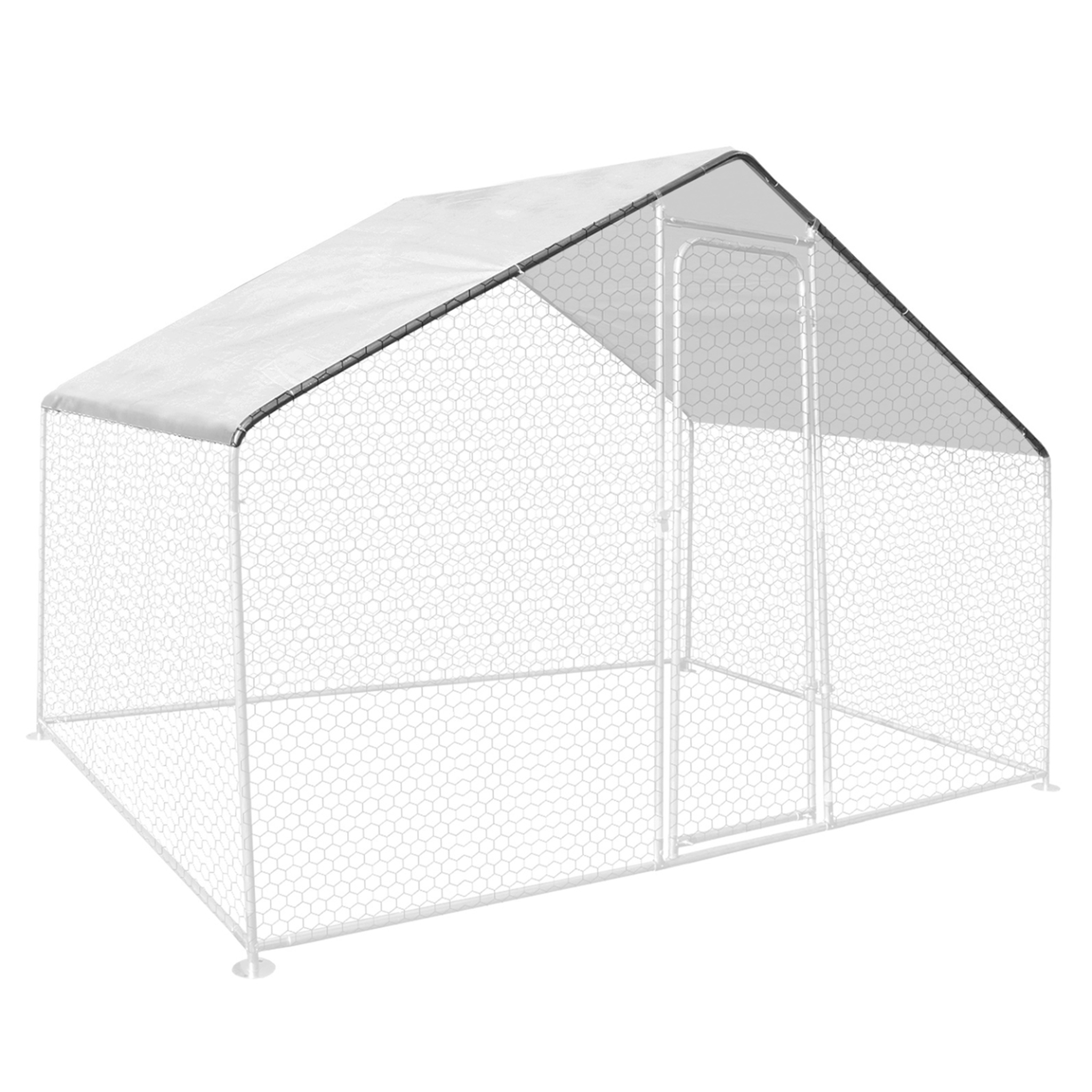 ID MARKET Bâche waterproof blanche 3,4x1.90 m 150 gr pour enclos poulaillers