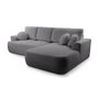 Voir la diapositive 6 : BEST MOBILIER Candela - canapé d'angle droit 4 places - convertible avec coffre - en tissu bouclette