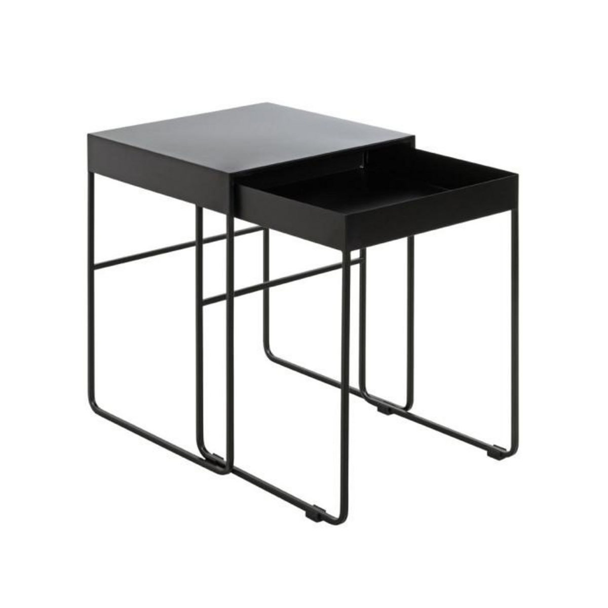 Paris Prix Lot de 2 Tables d'Appoint Design  Lirola  54cm Noir