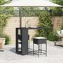 Voir la diapositive 3 : VIDAXL Ensemble de bar de jardin 3 pcs avec coussins noir poly rotin