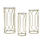 Paris Prix Lot de 3 Tables d'Appoint  Tunis  71cm Or